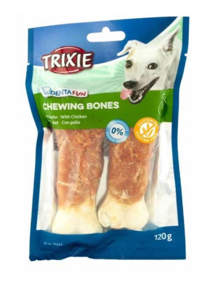 Лакомство для собак trixie Кость для чистки зубов с курицей denta fun 17 см 140 г