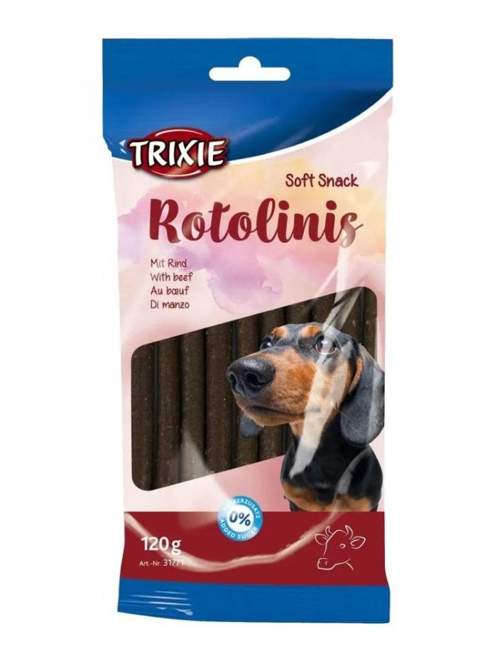 Лакомство для собак trixie rotolinis 120 г (говядина)