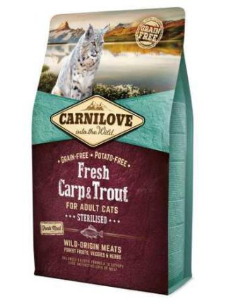 carnilove carp trout sterilised для стерилизованных кошек с карпом и форелью 6 кг