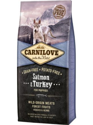 carnilove puppy salmon turkey для щенков с лососем и индейкой 12 кг