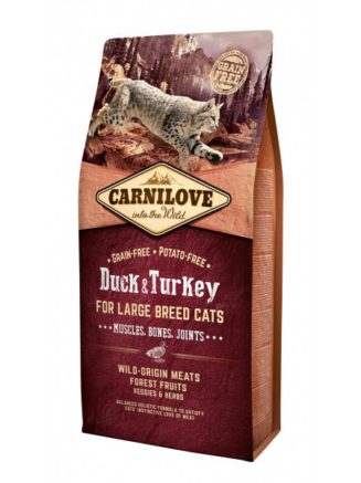 carnilove duck turkey large breed для кошек крупных пород с уткой и индейкой 6 кг