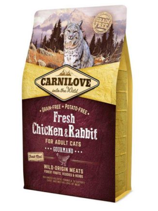 carnilove chicken rabbit для кошек с курицей и кроликом 2 кг
