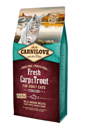 carnilove carp trout sterilised для стерилизованных кошек с карпом и форелью 2 кг