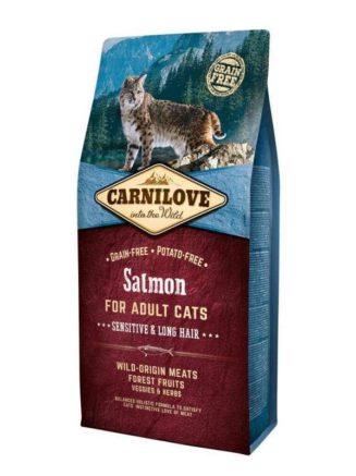 carnilove salmon sensitive long hair для кошек с лососем 6 кг