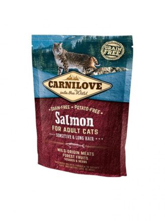 carnilove salmon sensitive long hair для кошек с лососем 400 г