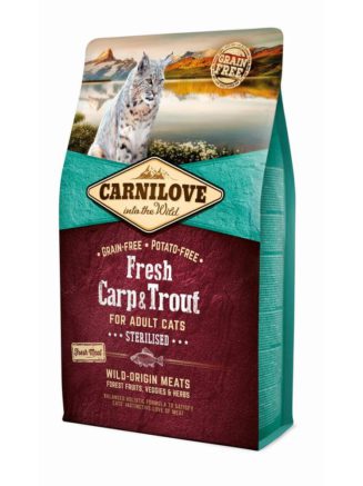 carnilove carp trout sterilised для стерилизованных кошек с карпом и форелью 6 кг