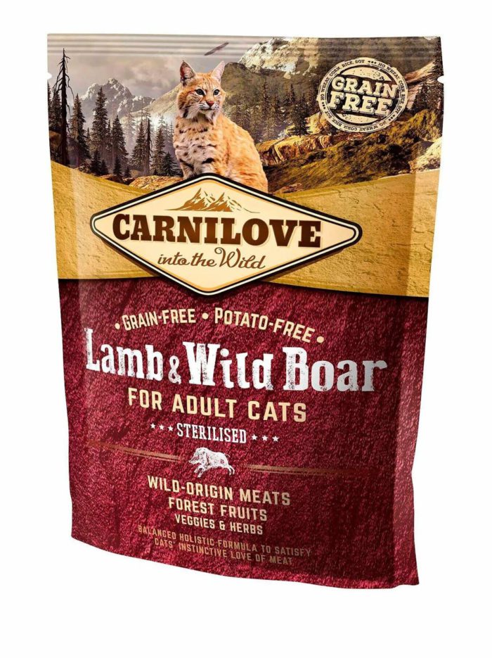 carnilove lamb wild boar sterilised для стерилизованных кошек с ягненком и кабаном 400 г