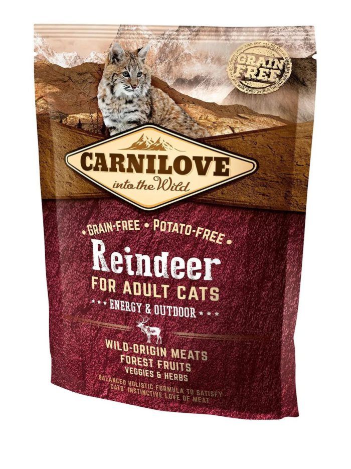 carnilove reindeer energy outdoors для кошек с мясом оленя 400 г
