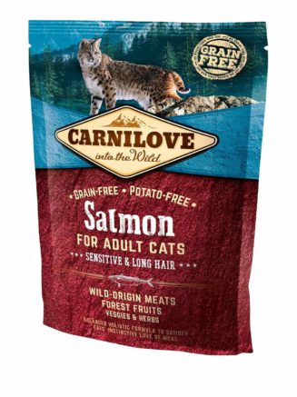 carnilove salmon sensitive long hair для кошек с лососем 400 г