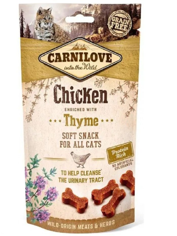 Лакомство для кошек carnilove chicken with thyme 50 г (для поддержания мочевыделительной системы)