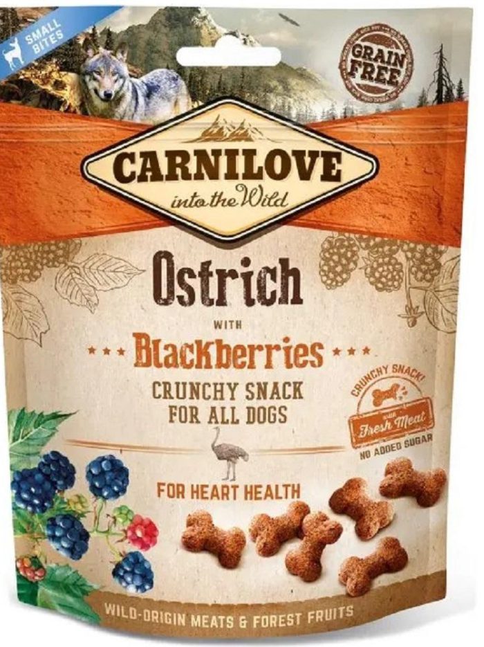 Лакомство для собак carnilove ostrich with blackberries 200 г (для здоровья сердца)