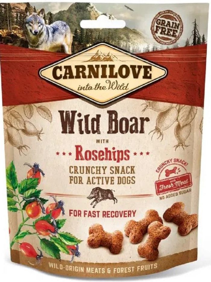 Лакомства для собак carnilove crunchy snack с кабаном и шиповником 200 г