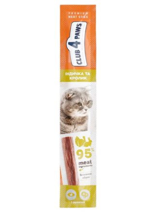 Клуб 4 Лапы premium Мясная палочка с индейкой и кроликом для кошек 10х5 г