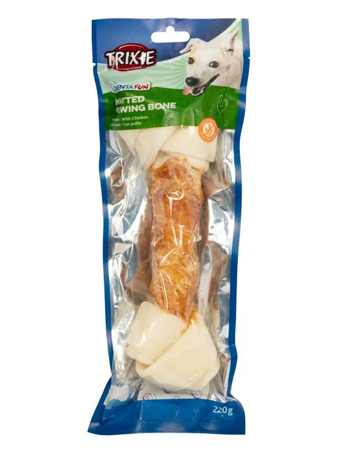 Лакомство для собак trixie Кость для чистки зубов с курицей denta fun 25 см 220 г