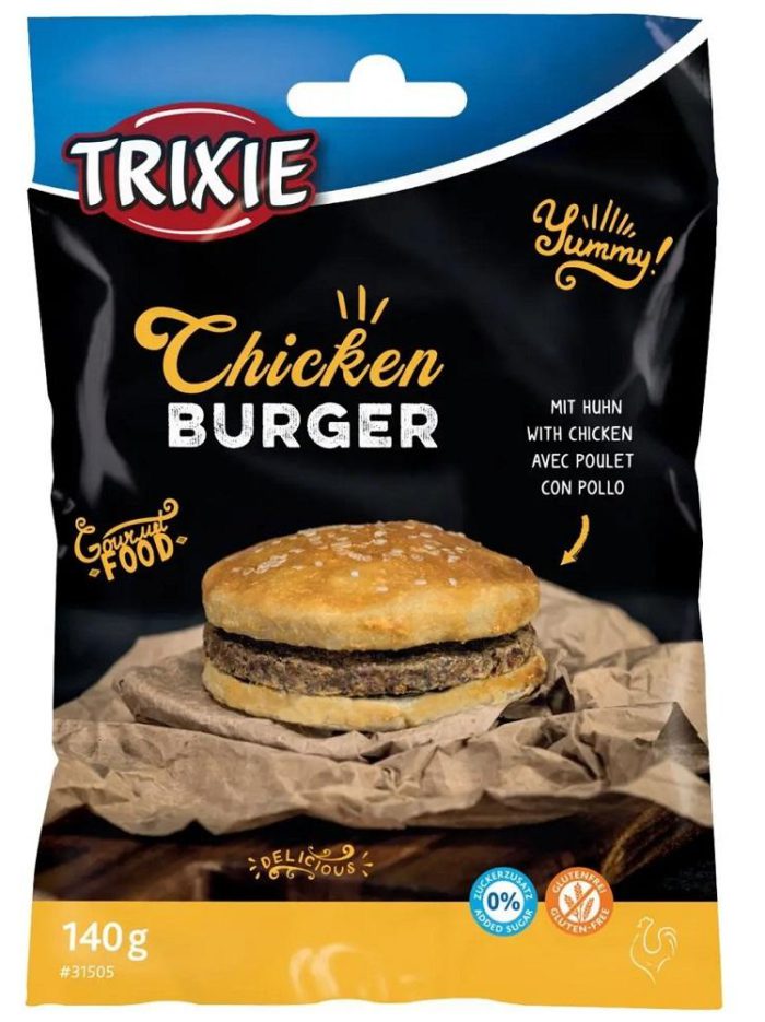 Лакомство для собак trixie chicken burger 9 см, 140 г (курица)