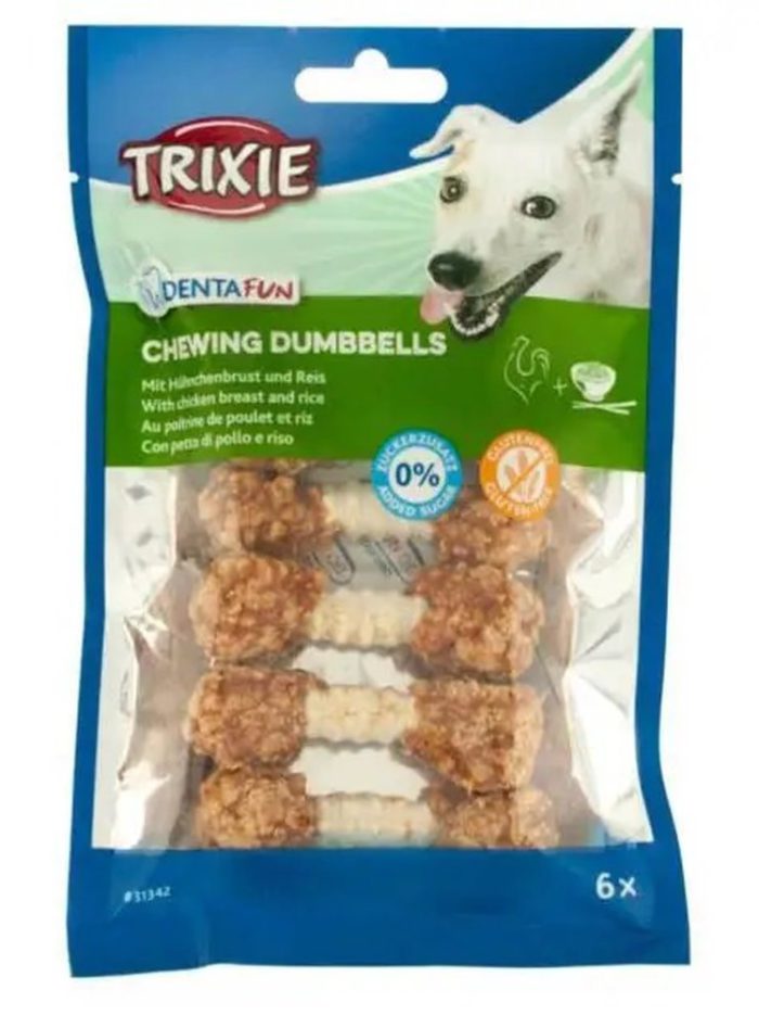 Лакомство для собак trixie Кость для чистки зубов denta fun 96 г / 6 шт. (курица)