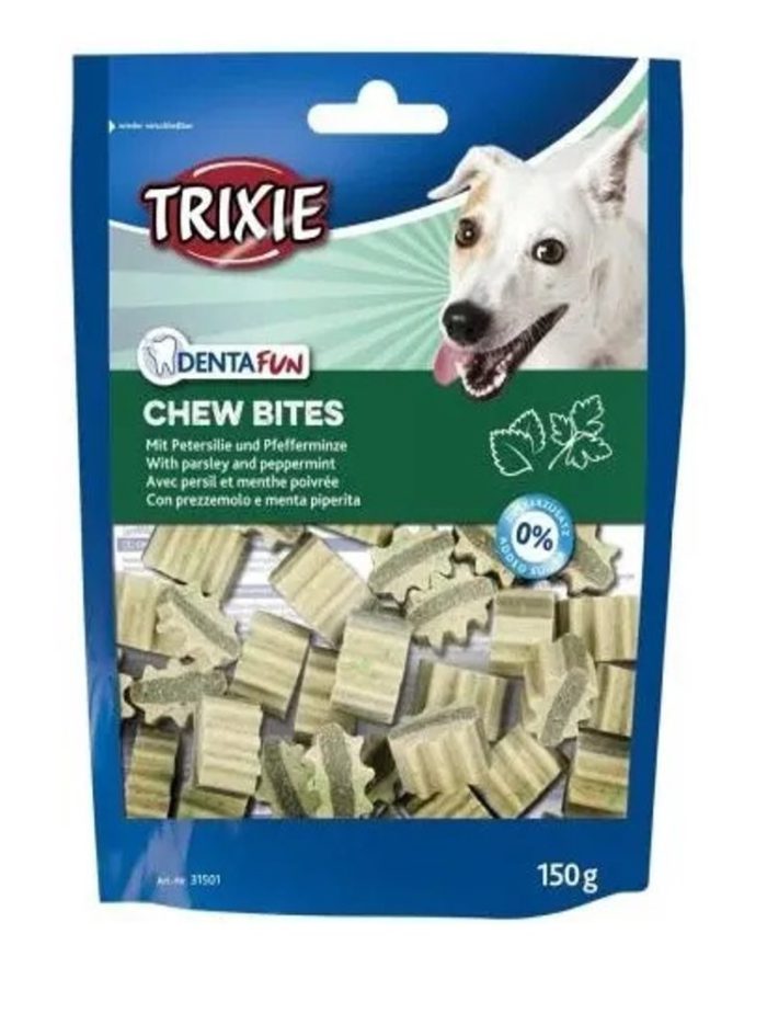 Лакомство для собак trixie denta fun chew bites 150 г (петрушка и мята)