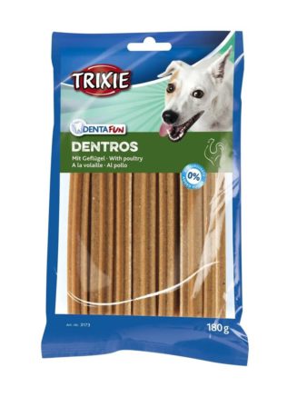 Лакомство для собак trixie denta fun dentros 180 г (домашняя птица)