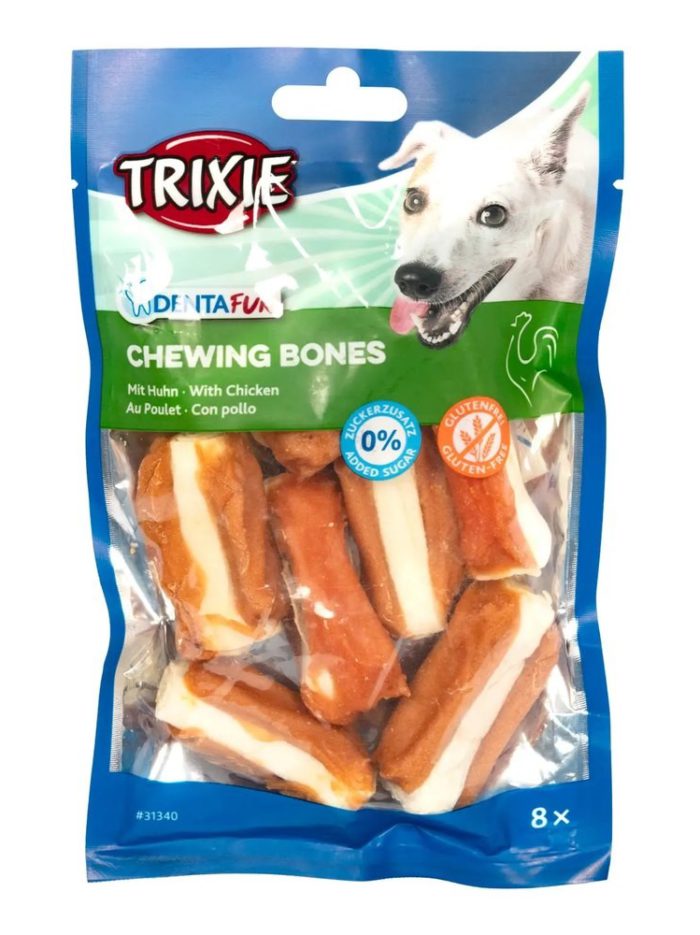 Лакомство для собак trixie Кость для чистки зубов denta fun 5 см, 120 г / 8 шт. (курица)