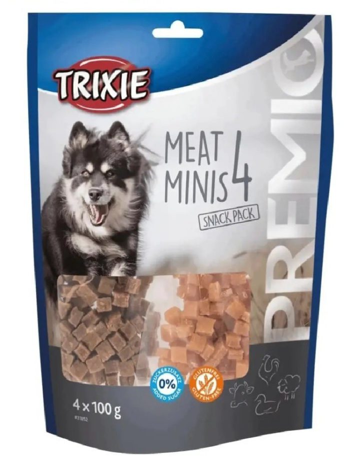 Лакомство для собак trixie premio meat minis 4 x 100 г (курица, утка, говядина, баранина)