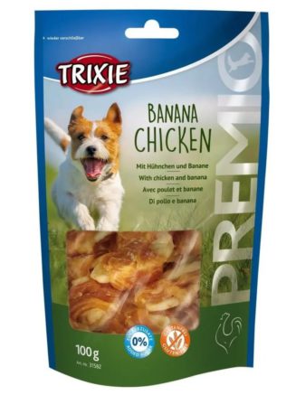 Лакомство для собак trixie premio banana & chicken 100 г (курица и банан)