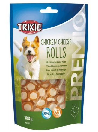 Лакомство для собак trixie premio chicken cheese roll, 100 г (курица)