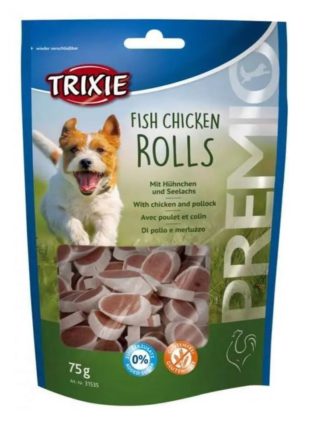 Лакомство для собак trixie premio chicken and pollock rolls 75 г (курица и лосось)