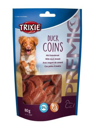 Лакомство для собак trixie premio chicken duck coins 80 г (утка)
