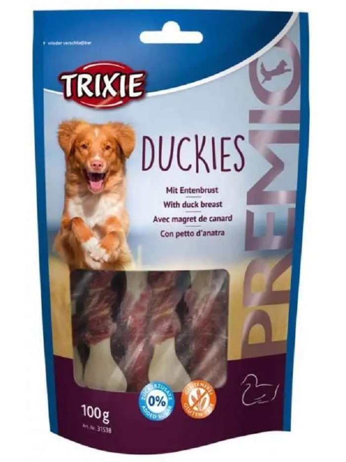 Лакомство для собак trixie premio duckies 100 г (утка)