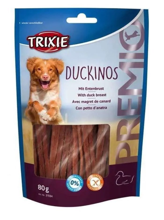 Лакомство для собак trixie premio duckinos 80 г (утка)