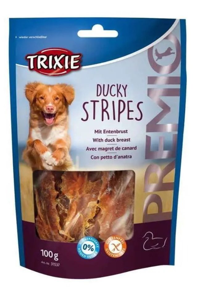 Лакомство для собак trixie premio ducky stripes 100 г (утка)