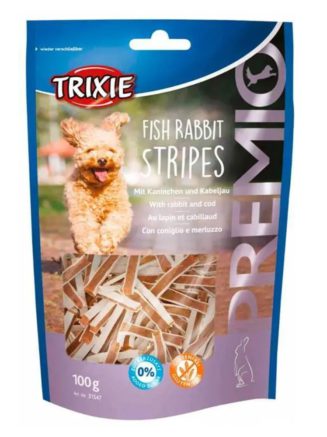 Лакомство для собак trixie premio fish rabbit stripes 100 г (кролик и треска)