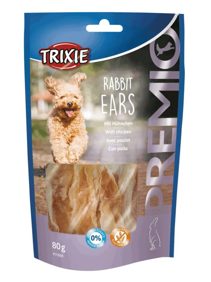 Лакомство для собак trixie premio rabbit ears 80 г (курица и кролик)