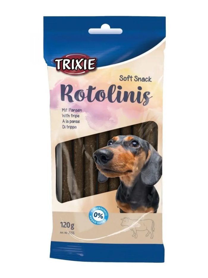 Лакомство для собак trixie rotolinis 120 г (рубец)