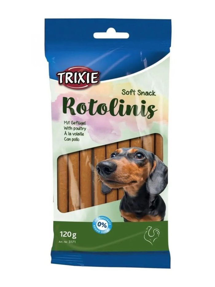 Лакомство для собак trixie rotolinis 120 г (домашняя птица)