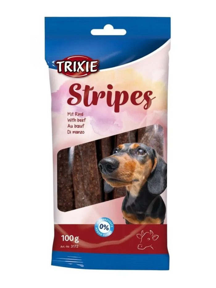 Лакомство для собак trixie stripes light 100 г (говядина)