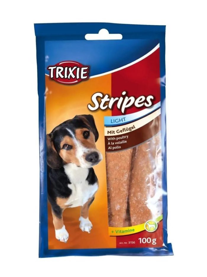 Лакомство для собак trixie stripes light 100 г (курица)