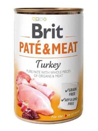 brit pate meat dog для собак паштет с индейкой 400 г