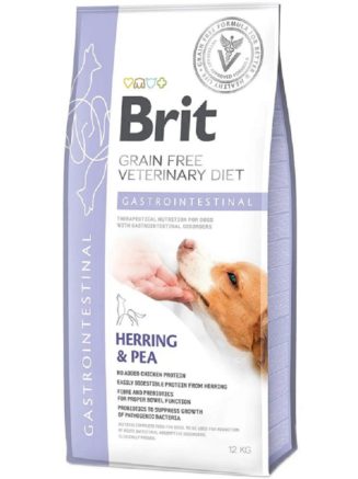 brit vd gastrointestinal dog для собак с селедкой, лососем и горохом 12 кг