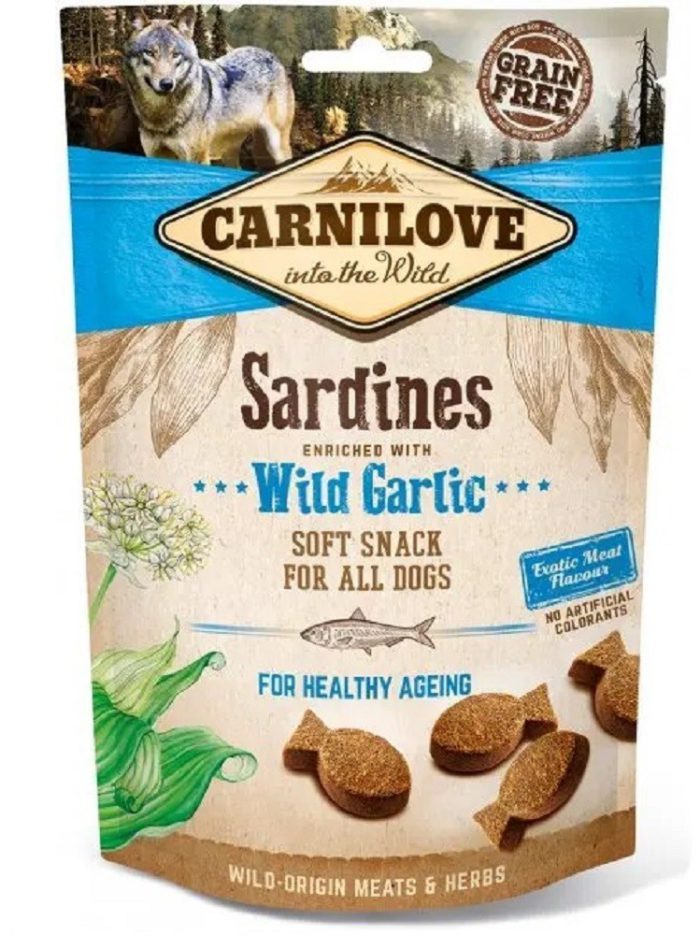 Лакомства для собак carnilove semi moist с сардиной и чесноком 200 г