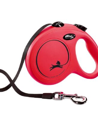 Поводок рулетка flexi classic xs, для собак до 12 кг, лента 3 м, красный