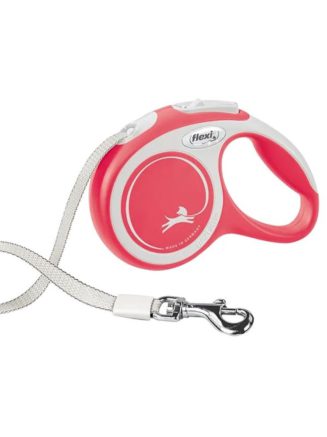 Поводок рулетка flexi new comfort xs, для собак до 12 кг, лента 3 м, красный