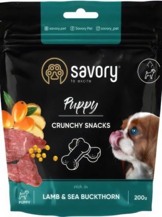 Лакомства savory puppy crunchy snack с ягненком и облепихой для щенков 200 г (31379)